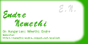 endre nemethi business card